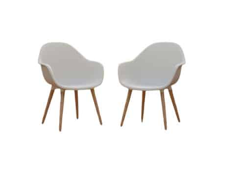 Annestad dining chair white/teak look Eurofar - Eurofar