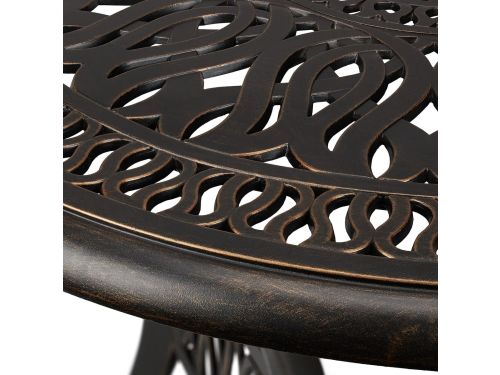 Antieke Ronde Tuintafel Ø 90 cm - Weersbestendig Gietaluminium met