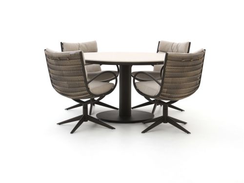 Apple Bee Camp Bay/Melville ø 140cm dining tuinset 5-delig draaibaar - Laagste prijsgarantie!