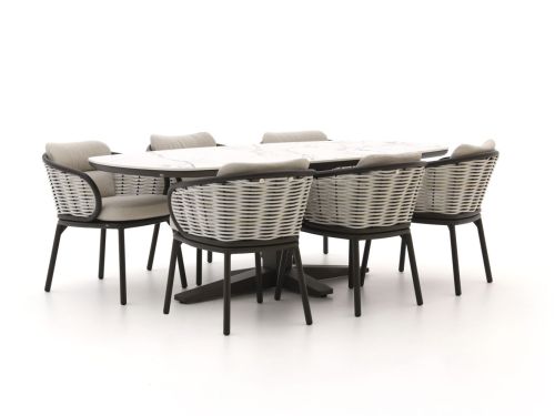Apple Bee Pine Key/Zanzibar Deens Ovaal 220cm dining tuinset 7-delig - Laagste prijsgarantie!
