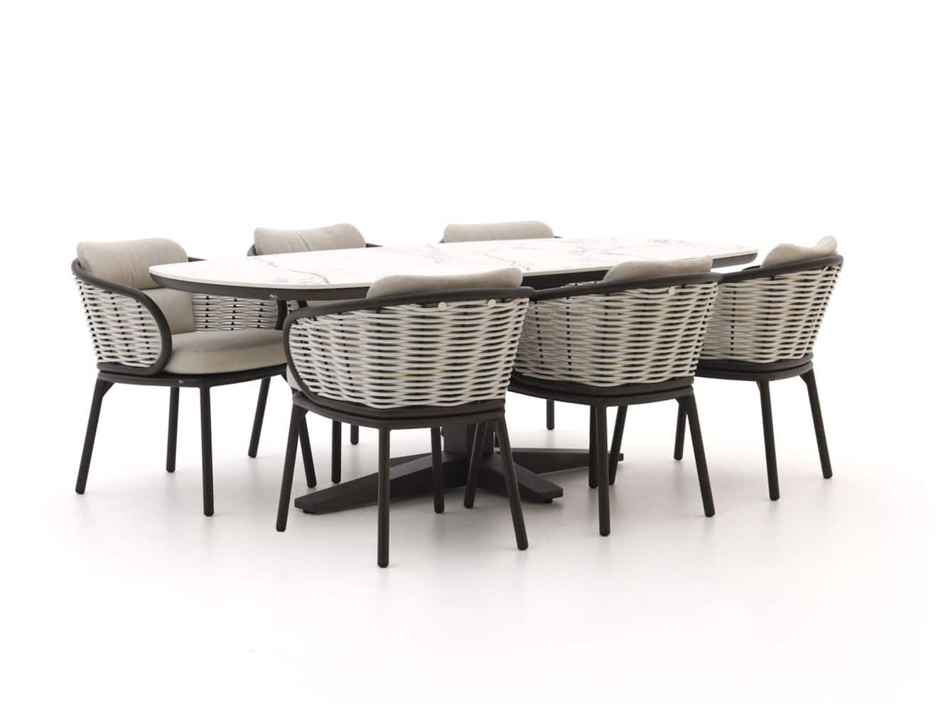 apple bee pine key/zanzibar deens ovaal 220cm dining tuinset 7 delig laagste prijsgarantie!