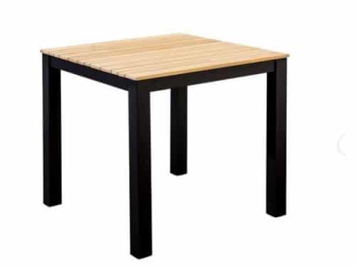 Arashi dining tafel 76x76cm aluminium black teak Yoi - Yoi