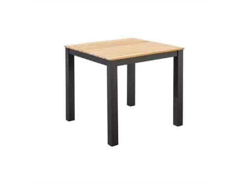 Arashi dining tafel 76x76cm aluminium dark grey teak Yoi - Yoi