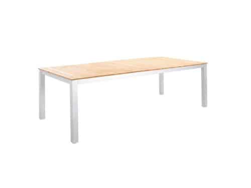 Arashi tuintafel aluminium 220x100cm white/teak Yoi - Yoi
