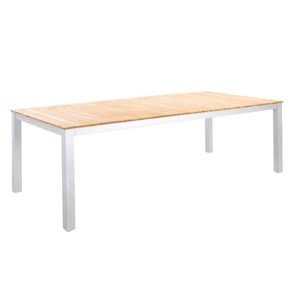 arashi tuintafel aluminium 220x100cm white/teak yoi yoi