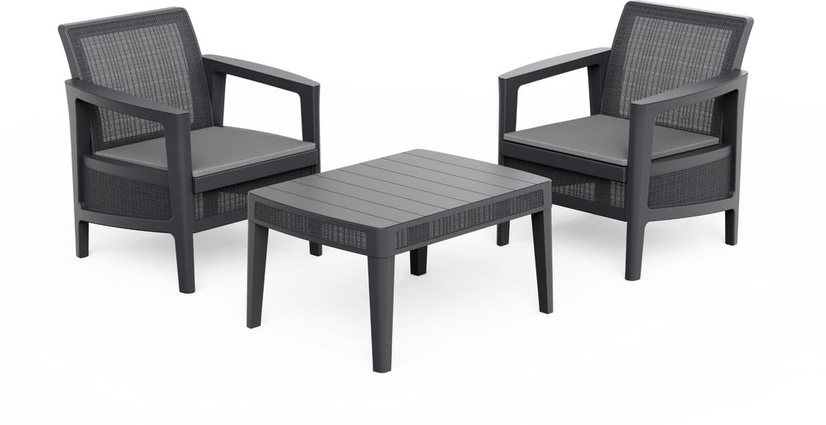 atlas linea balkonset 2 personen grafiet