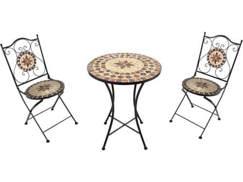 AXI Amélie 3-delige Mozaïek Bistroset Earth Brown - Metalen frame
