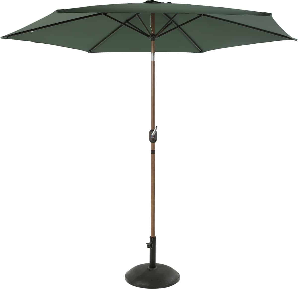 axi noor stokparasol Ø 300cm eikenlook/groen gepoedercoat frame