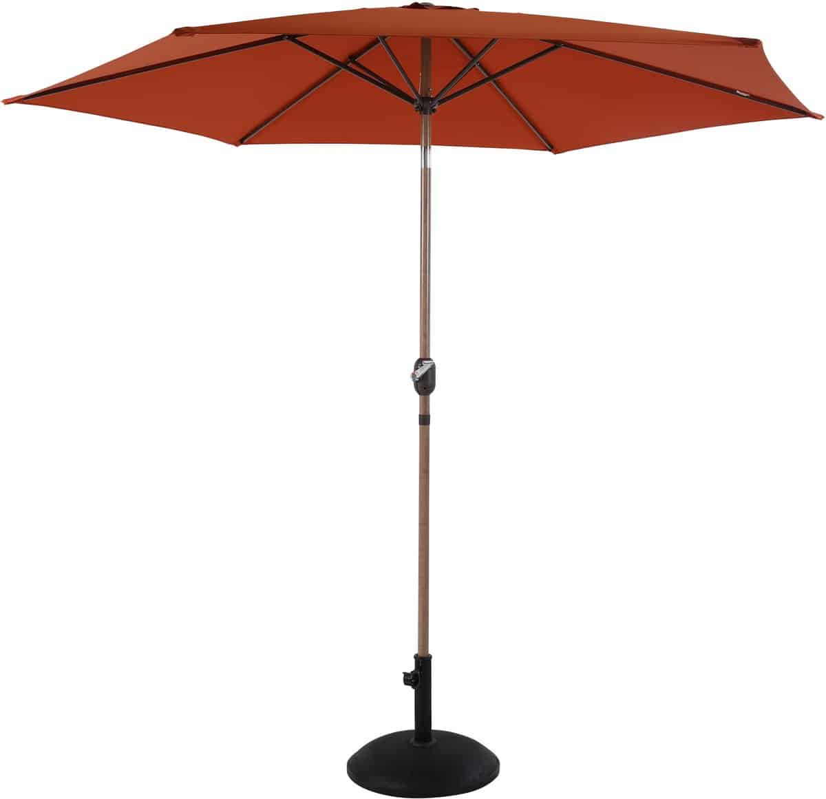 axi noor stokparasol Ø 300cm eikenlook/terracotta gepoedercoat frame