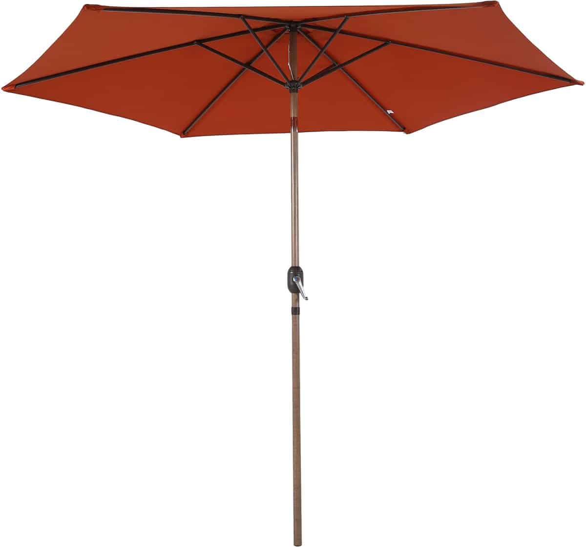 axi noor stokparasol Ø 300cm eikenlook/terracotta gepoedercoat frame