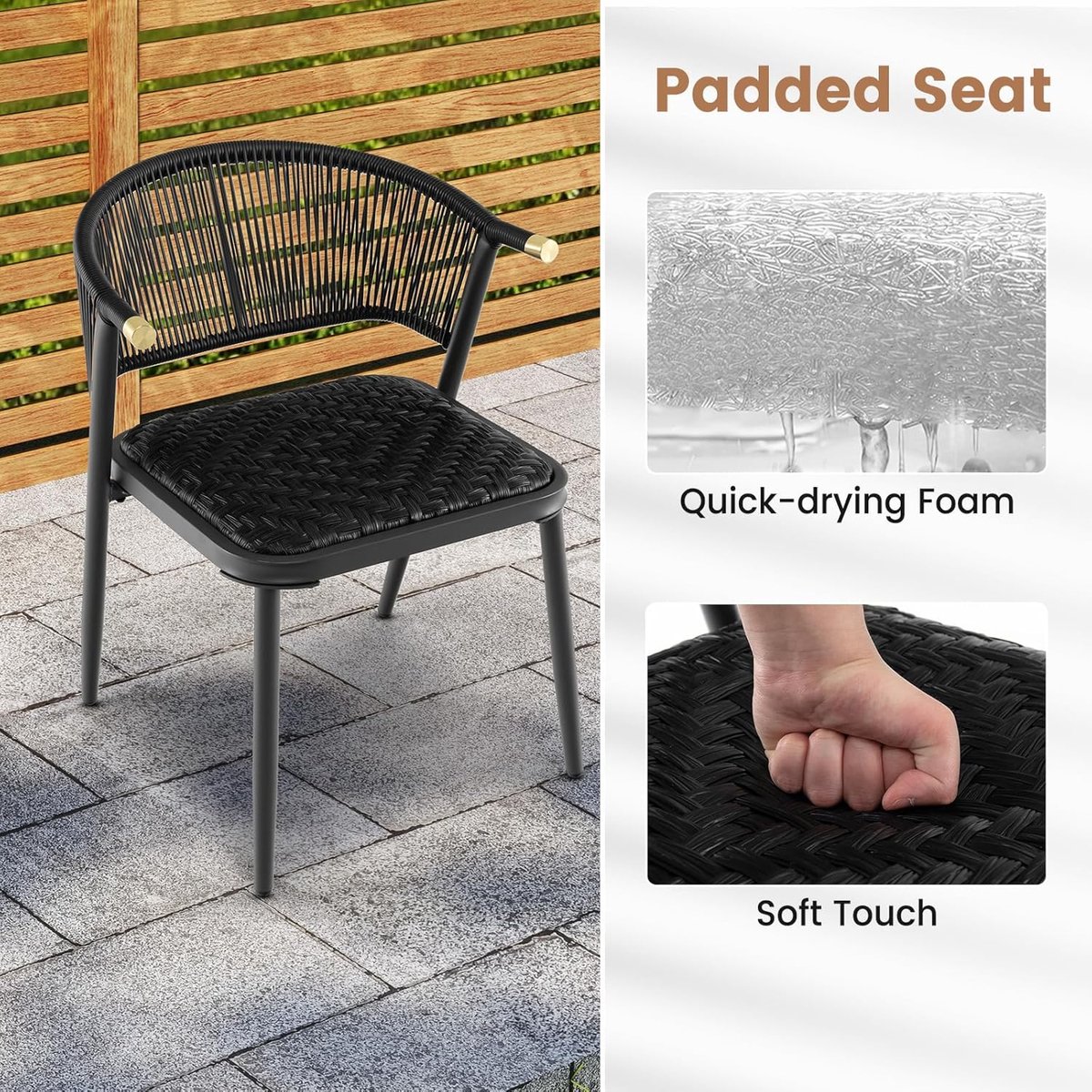 balkon tuinmeubelset voor 2 personen 2 stoelen 57x58x76 cm