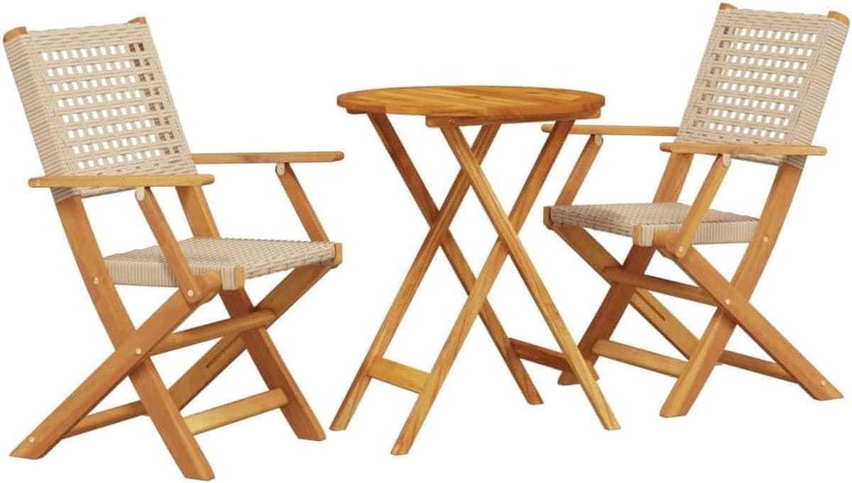 balkonmeubelset 3 delig bistroset inklapbaar buiten dineren massief