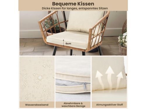 Balkonmeubelset 3-delig Depauwonen - Rotan Bistroset voor 2 Personen met