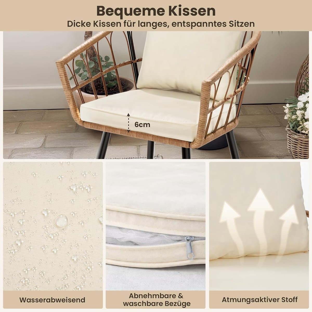 balkonmeubelset 3 delig depauwonen rotan bistroset voor 2 personen met