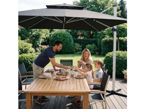 Balkonparasol 300x400 cm Rechthoekig - Zweefparasol met 360° Draaifunctie