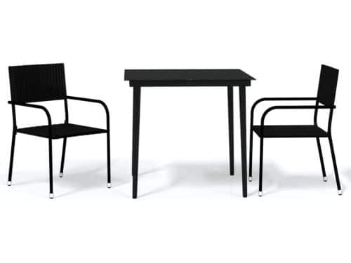 Balkonset 3-delig - Tuinmeubelen set - Buiten eten - Stapelbare