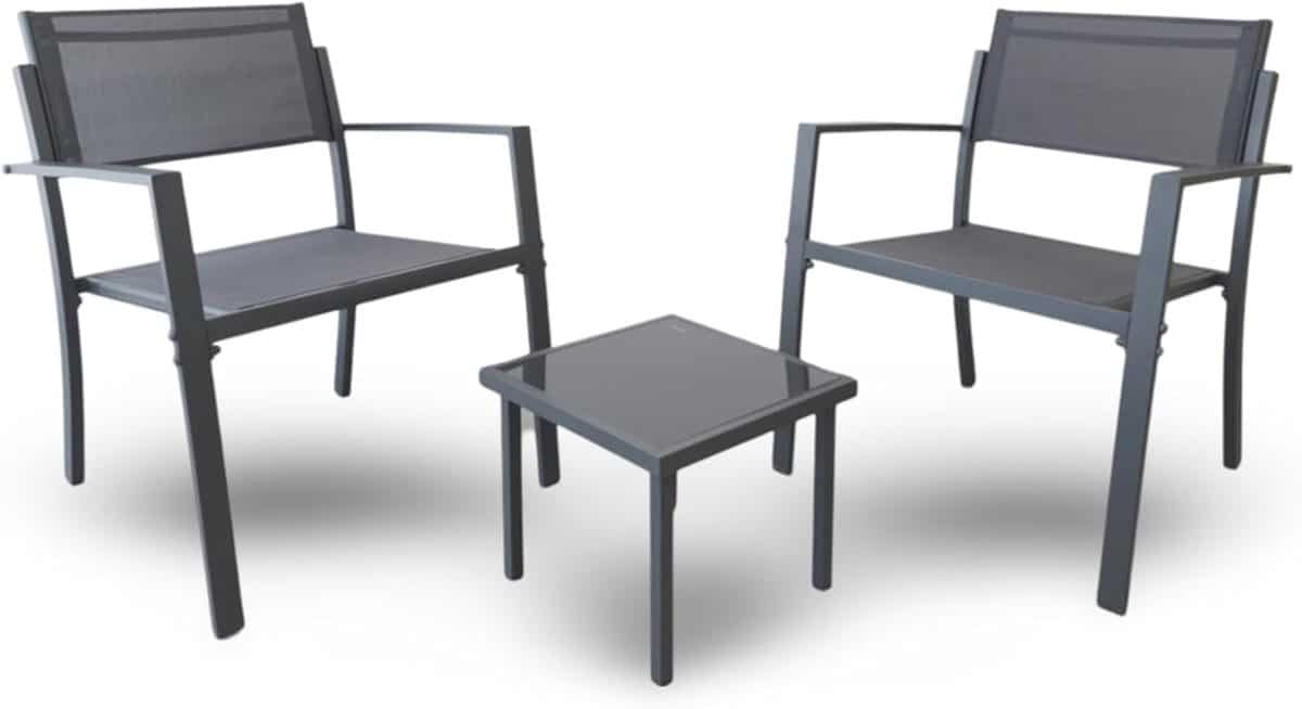 balkonset 3 delig tuinmeubelen set buiten zitten compact