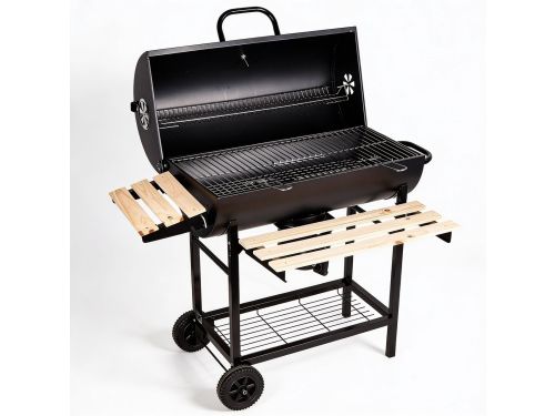 Barbecue Houtskool Wagenmodel Met Groot Grillrooster 75x39 cm