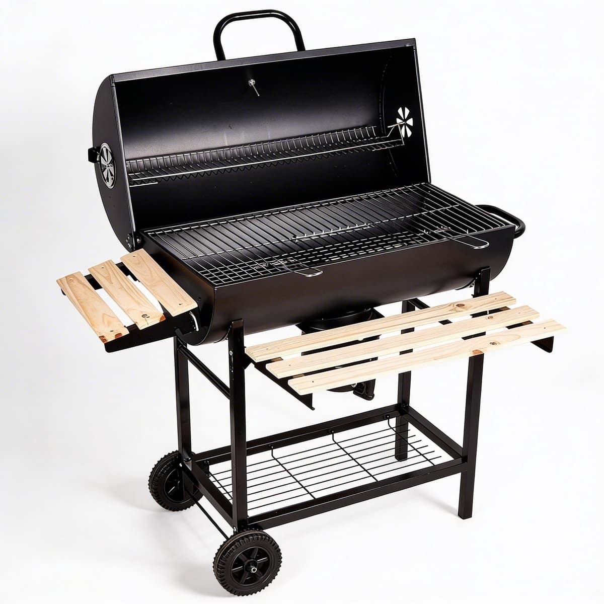 barbecue houtskool wagenmodel met groot grillrooster 75×39 cm