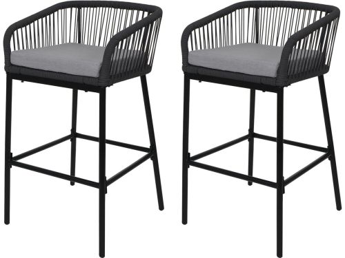 Barkruk set - Zitkrukken buiten - Comfortabel zitten - Touwvlechtwerk