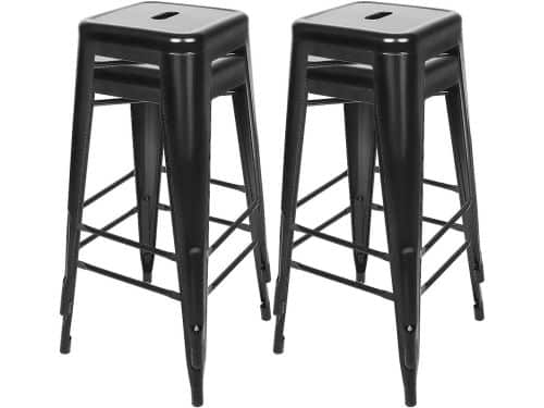 Barkrukken Metaal - Barstoelen Keuken - Stapelbaar Ruimtebesparend - Robuust