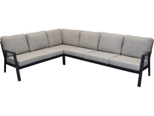 Barolo hoek loungeset 3-delig aluminium antraciet