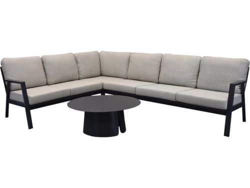 Barolo hoek loungeset 4 delig aluminium antraciet