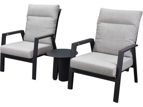 Barolo lounge balkonset 3 delig verstelbaar antraciet aluminium