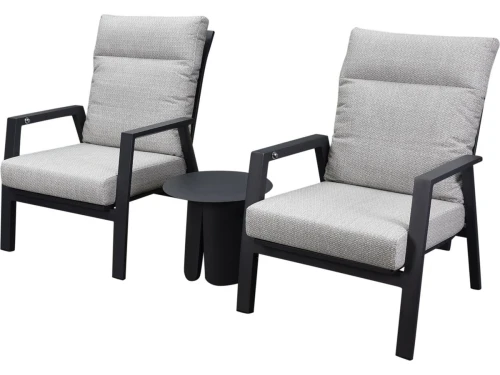 Barolo lounge balkonset 3 delig verstelbaar antraciet aluminium