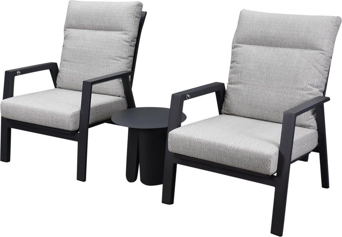 barolo lounge balkonset 3 delig verstelbaar antraciet aluminium