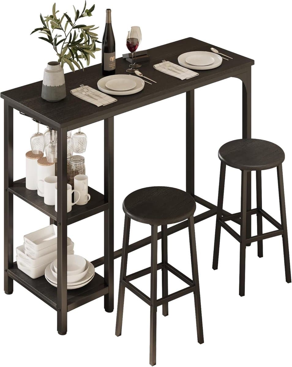 barset 3 delig keukentafel met krukken kleine ruimtes