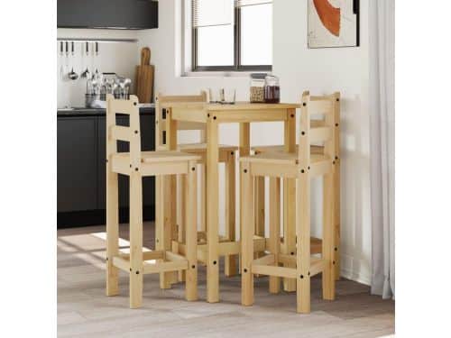 Barset 5 Delen - Eettafel met Krukken - Gezellig Tafelen