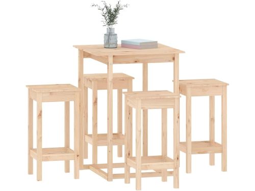 Barset Grenenhout - Tafel en Krukken - Gezellig Borrelen