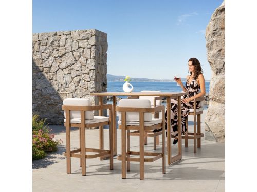 Barstoel Santiago Aluminium Houtlook - 34152