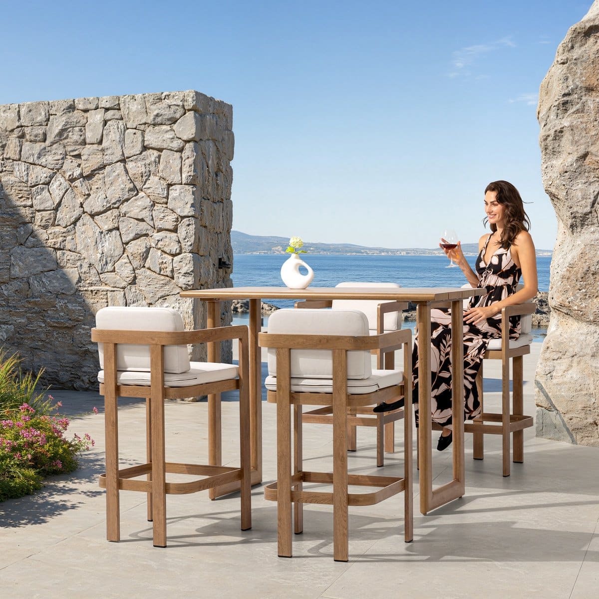 barstoel santiago aluminium houtlook 34152