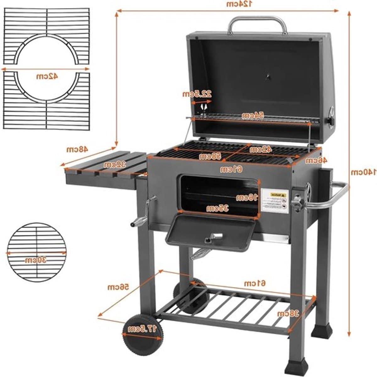 bbq bbq houtskool smoker barbecue compacte