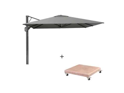 Beaufort zweefparasol - premium doek | 320x320cm met Venezia parasolvoet 120kg | Manhattan