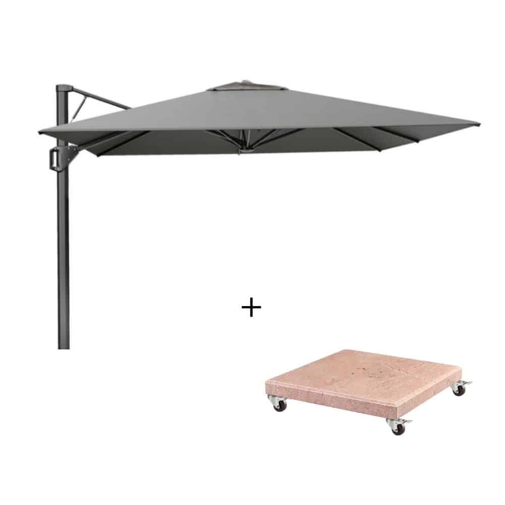 beaufort zweefparasol premium doek | 320x320cm met venezia parasolvoet 120kg | manhattan