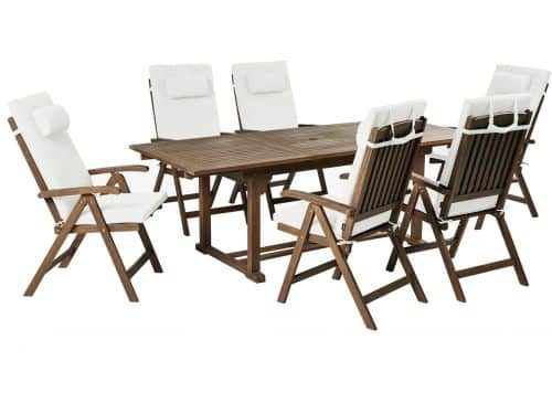 BELIANI AMANTEA PREMIUM - Tuinset voor 6 - Gebroken wit