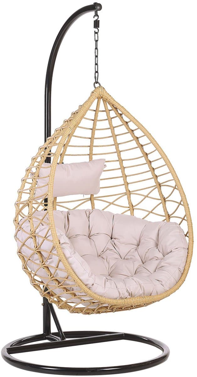 beliani arsita hangstoel natuurlijk 100 cm