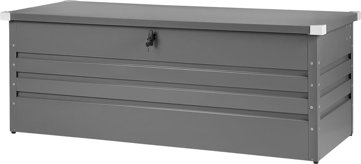 beliani cebrosa l kussenbox grijs staal