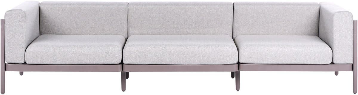 beliani ferretti tuinbank 3 zits taupe synthetisch