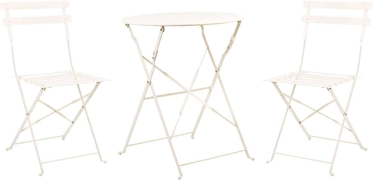 beliani fiori bistroset voor 2 gebroken wit