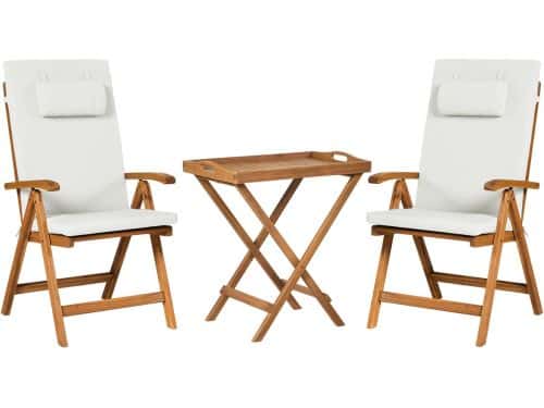 BELIANI JAVA PREMIUM - Bistroset voor 2 - Gebroken wit
