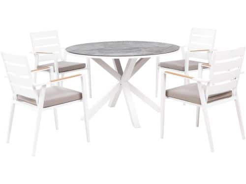 BELIANI MALETTO/TAVIANO - Tuinset voor 4 - Donkergrijs - Aluminium