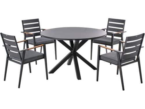 BELIANI MALETTO/TAVIANO - Tuinset voor 4 - Zwart - Aluminium