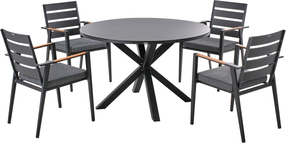 beliani maletto/taviano tuinset voor 4 zwart aluminium