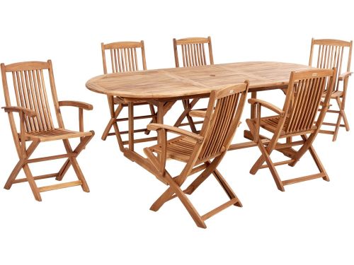 BELIANI MAUI II - Tuinset voor 6 - Lichtbruin