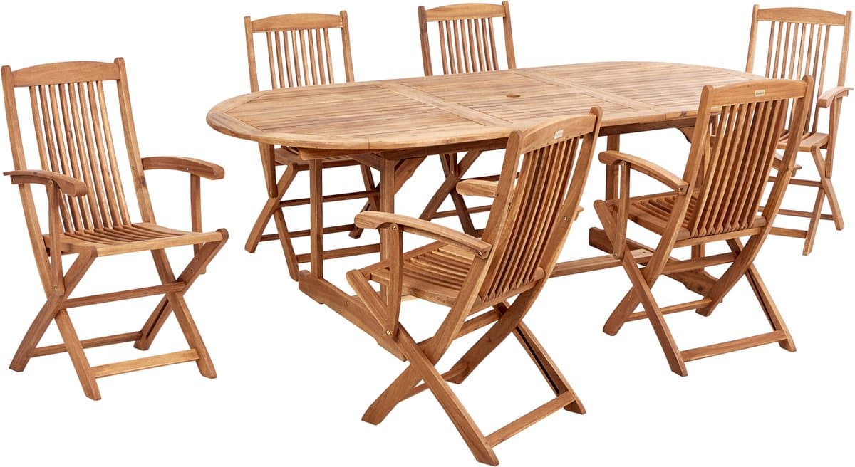 beliani maui ii tuinset voor 6 lichtbruin