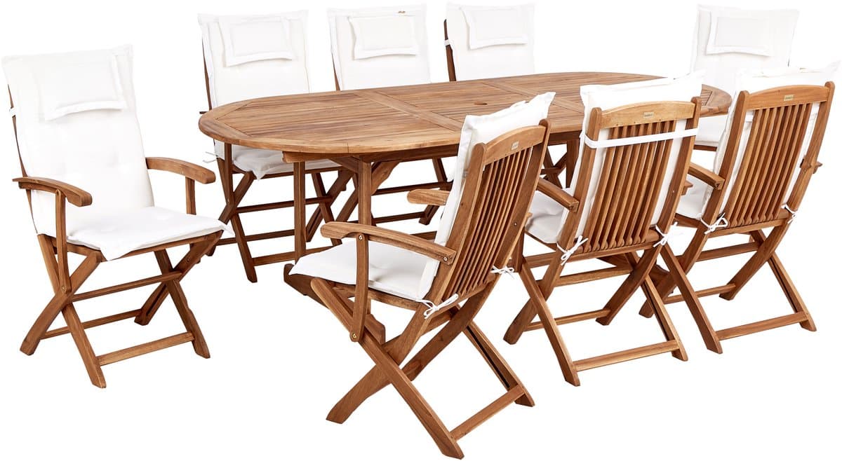 beliani maui ii tuinset voor 8 gebroken wit